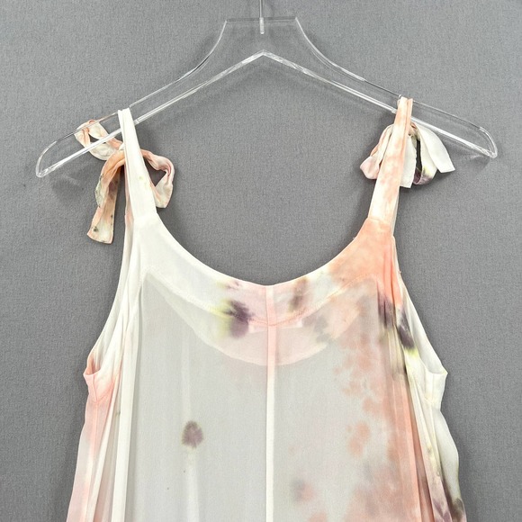 LACAUSA Coco Dress Womens Small White Tie Dye Jewel Wash Tie Shoulder Maxi - Picture 6 of 16